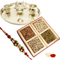Fascinating Silver Plated Thali, Mixed Dry Fruits,...