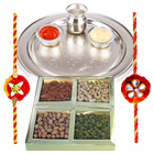 Pure Silver Thali with Dry Fruits along with Free...