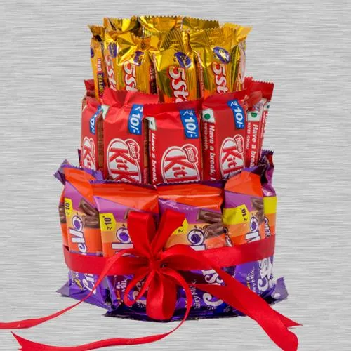 Delicate 3 Layer Arrangement of Kitkat, 5 Star n Crispello