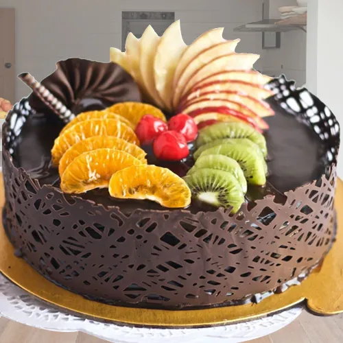 Deliver Fresh Fruits Chocolate Cake