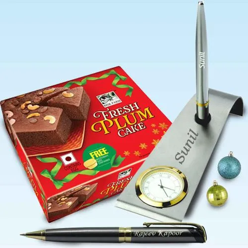 Gorgeous Personalized Desktop Set with Plum Cake