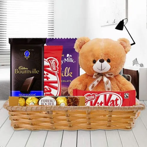 Shop for Gift Hamper of Chocolates with Teddy