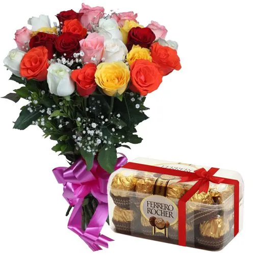 Send Roses and Ferrero Rocher Chocolates