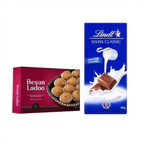 Ambrosial Besan Ladoo with Lindt Excellence Chocolate Bar