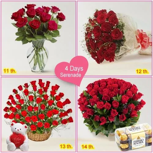 Exquisite 4-Day Serenade Items for Valentines Day