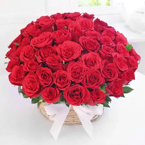 Online Order Red Roses Basket