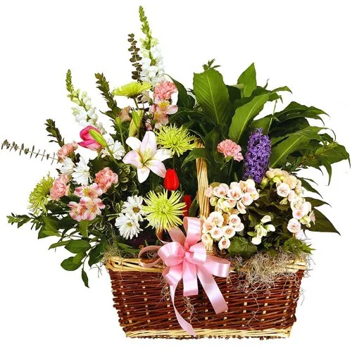 Deliver Online White N Yellow Flowers Basket