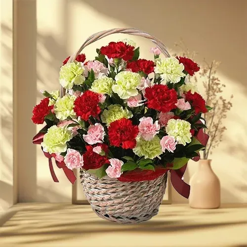Deliver Basket of Assorted Carnation Online