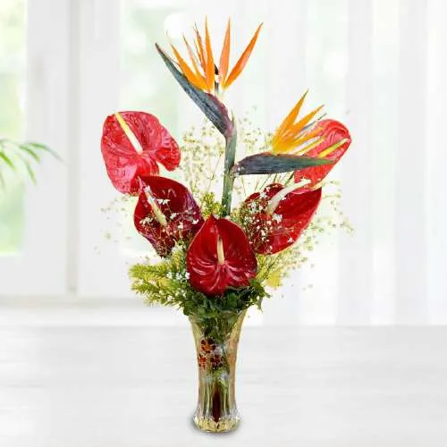 Lovely Exotic Flowers in a Vase