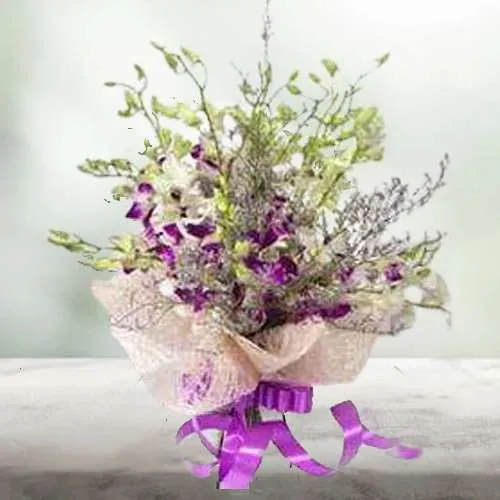 Alluring Bunch of White N Purple Orchids Alluring Bunch of White N Purple Orchids