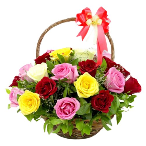 Glorious 15 Mixed Roses in a Beautiful Bouquet to Delhi, India, Send ...