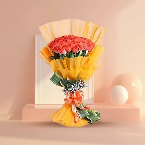 Retiring Opulence of Orange Roses