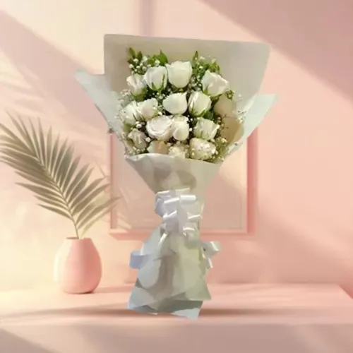 Mesmerizing White Roses Bouquet