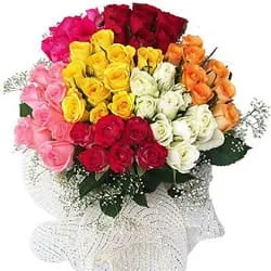 Online Gift of Mixed Roses Bouquet