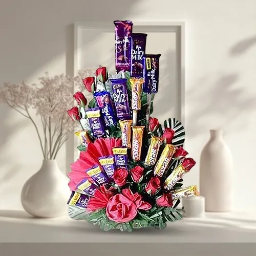 Finest Gift of Cadbury n Roses Arrangement