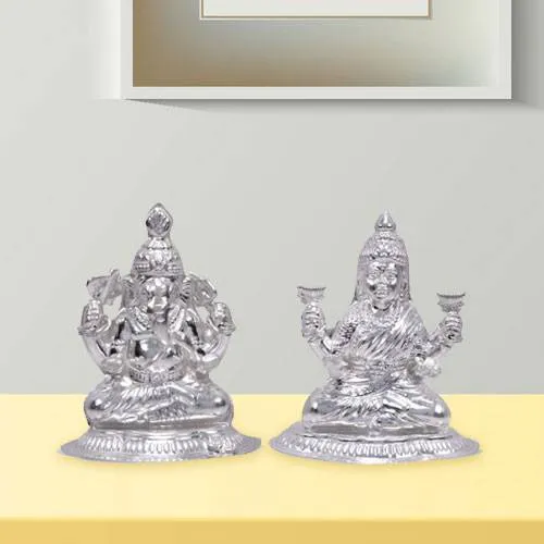 Deliver Silver Laxmi Ganesha