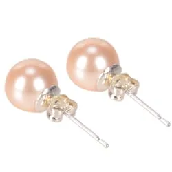 Buy Pink Pearl Tops Earring Set