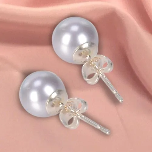 Order Blue Hued Pearl Tops Earring Set
