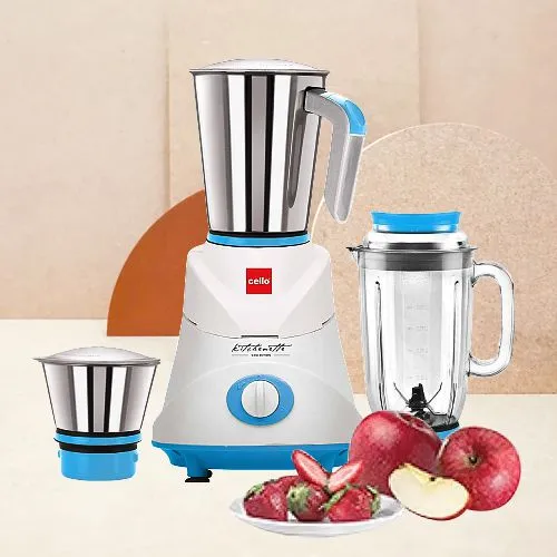 Trendsetting Cello 3 Jars Juicer Mixer Grinder in Blue