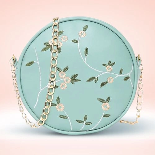 Exclusive Round Embroidered Sling Bag