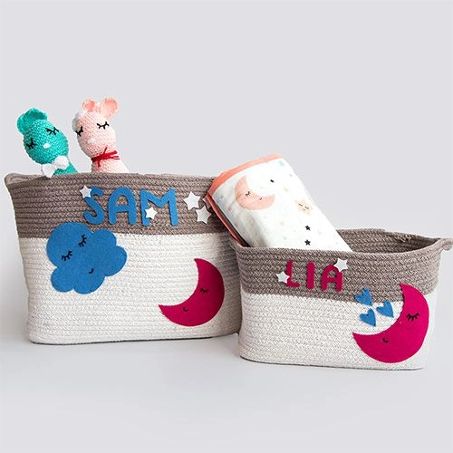 Elegant Cotton Rope Baskets Duo