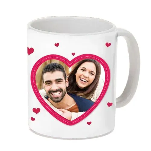 Magnificent Personalized Heart Shape Photo Coffee Mug