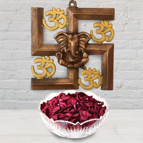 Exclusive Ganesha N Om Wall Hanging with Iris Potpourri