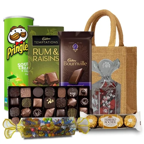 Delectable Homemade Chocolates with Gourmets Hamper