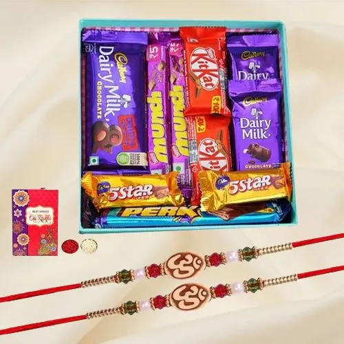 Om Rakhi Pairing with Chocolaty Fun