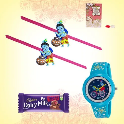 Colored Dial Zoop Girls Watch with Cadbury Rakhi