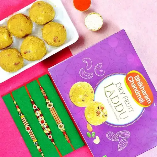 Serene AD Rakhi n Dry Fruit Laddu Treat