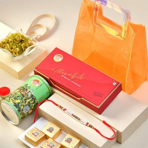Colorful Rakhi with Flavorful Snacks