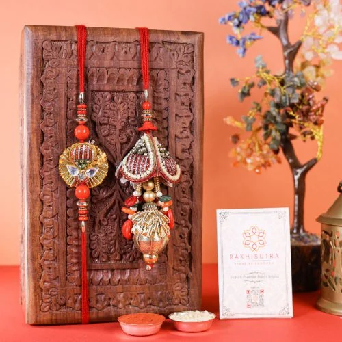 Traditional Bhai Bhabi Rakhi Set
