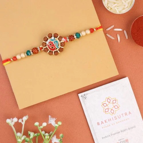 Om-Rudraksh Rakhi Gift Ensemble
