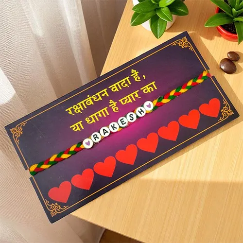 Personalized Colorful Dhaga Name Rakhi
