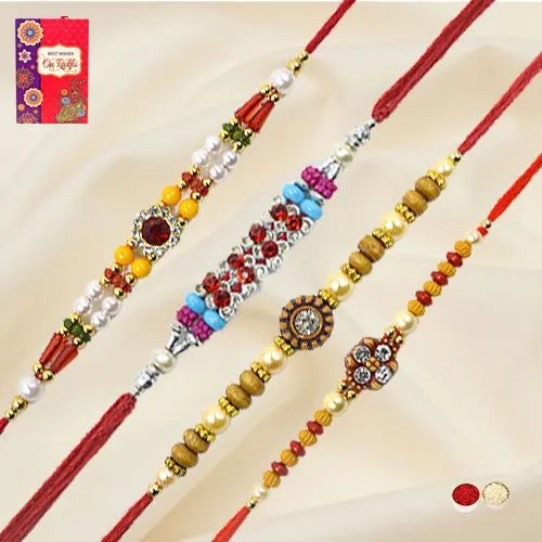 Exquisite Stone Studded Rakhi Set