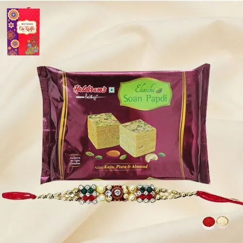 Soan Papdi from <font color=#FF0000>Haldiram</font> with 1 Free Rakhi,