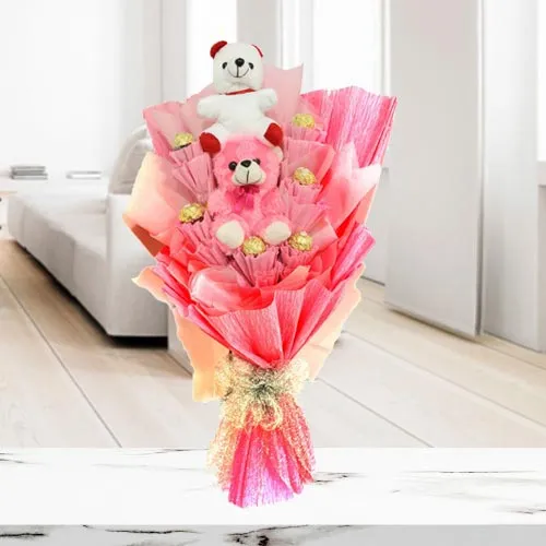 Exclusive Bouquet of Ferrero Rocher N Teddy