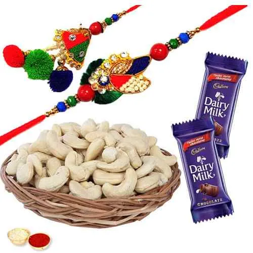 Crazy for Cashew Bhaiya Bhabhi Rakhi Gift Combo