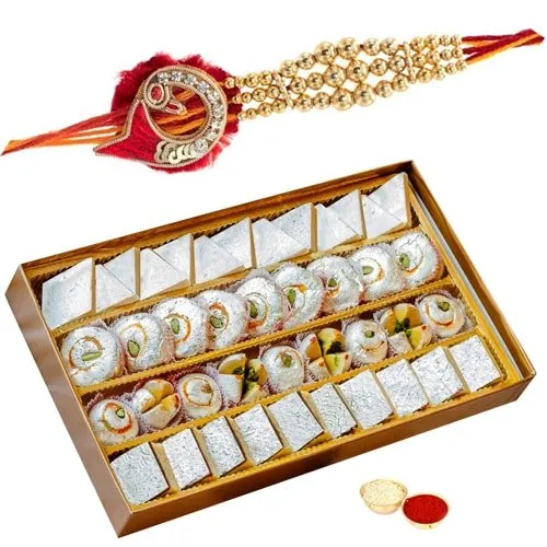 Exclusive Collection of One Rakhi N 500 gm Kaju Mithai