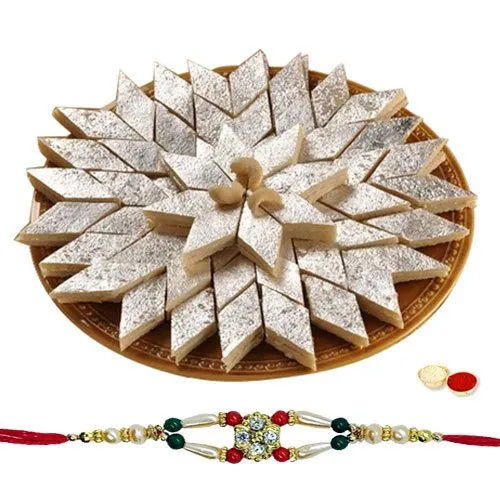 Kaju Katli with 1 Designer Rakhi