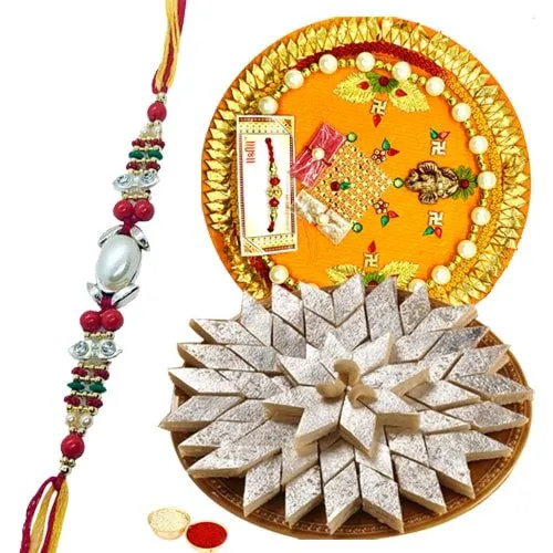 Delicious Kaju Katli and Rakhi Thali