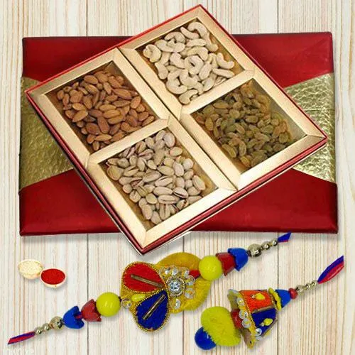 Dry Fruits with Designer Bhaiya Bhabhi Rakhi