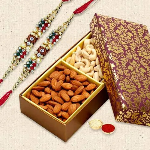 Assorted Dry Fruits with Twin Rakhi