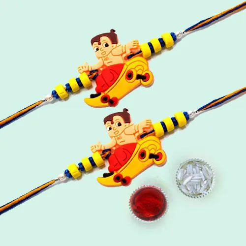 Cool Chota Bheem Rakhi Set of 2 with Free Roli Tika n Card