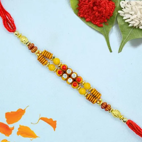 Fancy Rakhi with Roli, Chawal n Card
