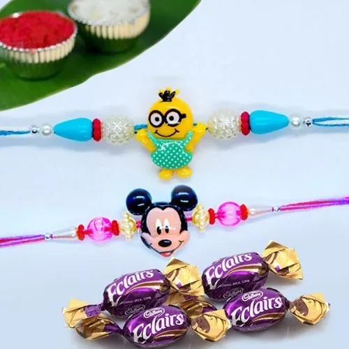 Rocking Pair of Kids Rakhi with 4 Chocolates