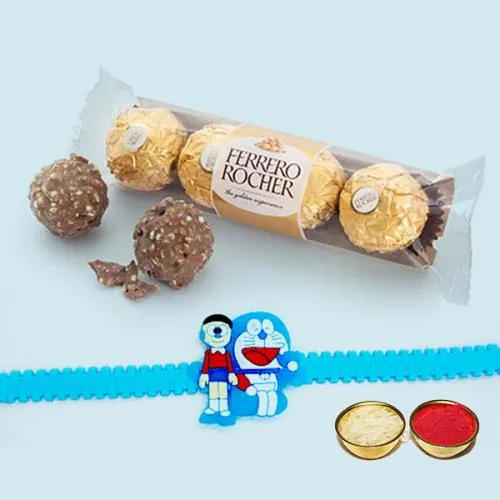 Cool Kids Rakhi with 3pc Ferrero Rocher Chocolates