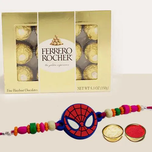 Trendy Kids Rakhi with 12pc Ferrero Rocher Pack