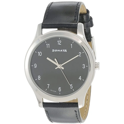 Sonata analog black dial men's watch cheap